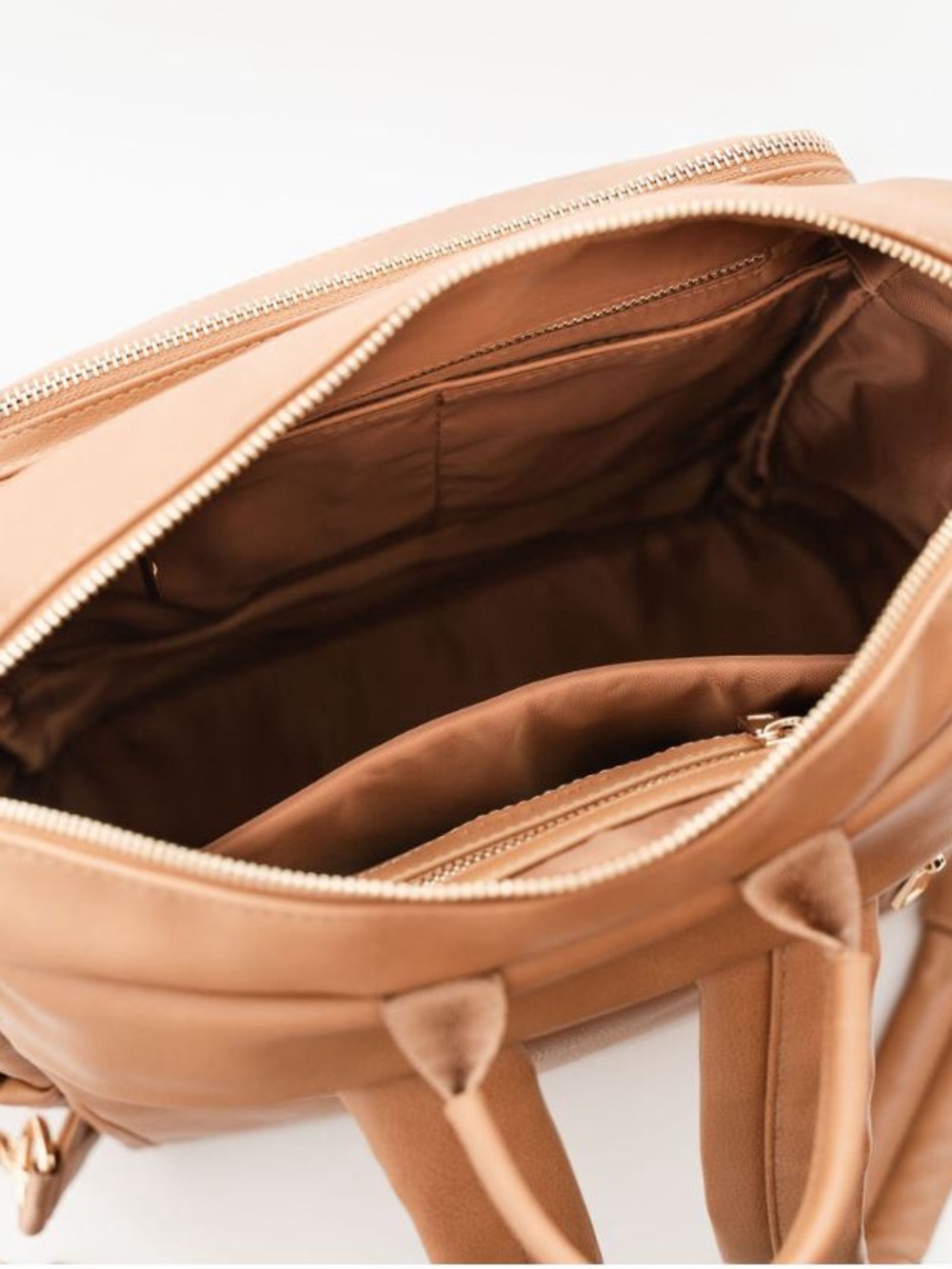 Everyday Tan Crossbody Tote — Women's Convertible Shoulder Bag - Picture 4 of 6